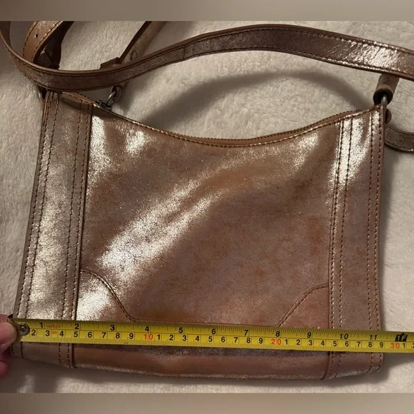 Frye Melissa Zip Crossbody in a Metallic Leather - Picture 15 of 16
